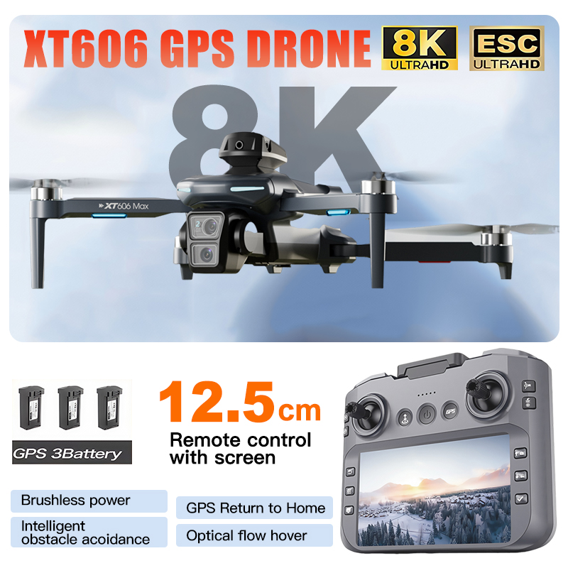 XT606 MAX 3 battery Drone 4k 8 - Drone Thermal Imaging のレビューと価格
